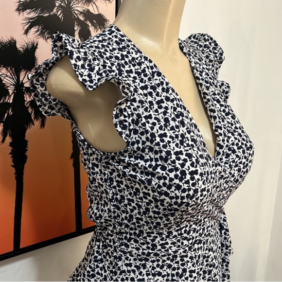 Monteau Ruffled Floral Blouse Sz S - Picture 4 of 8